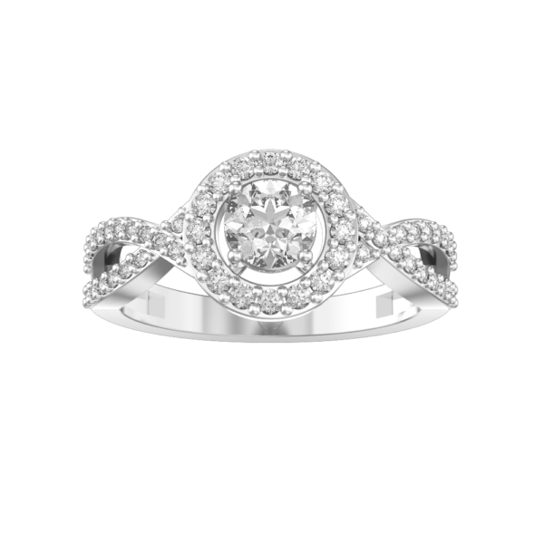 View of the 0.40 ct Knot in Infinity Solitaire Diamond Engagement Ring in close up