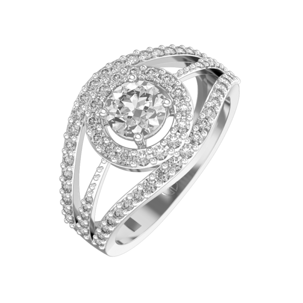 0.40 ct Luxuriant Luster Solitaire Diamond Engagement Ring made from VVS EF diamond quality with 0.88 carat diamonds