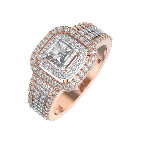 0.40 ct Resplendent Regina Solitaire Diamond Engagement Ring made from VVS EF diamond quality with 0.94 carat diamonds