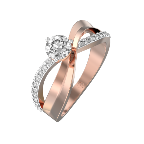 0.40 ct Twists Of Tranquility Solitaire Diamond Engagement Ring made from VVS EF diamond quality with 0.57 carat diamonds