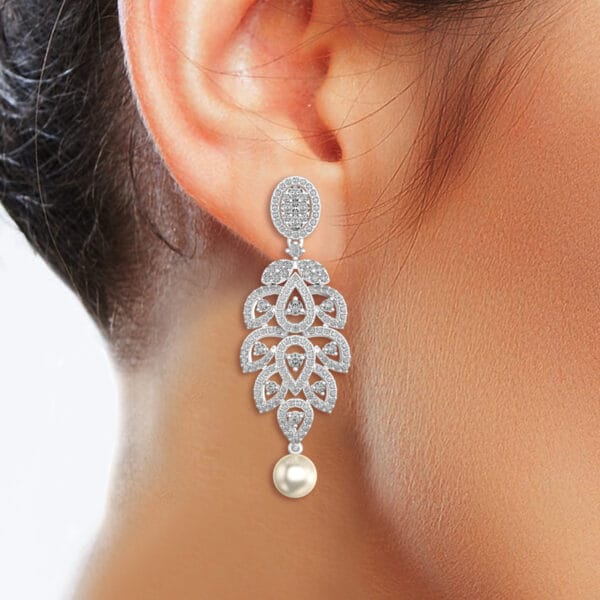 Human wearing the Admirable Achelois Diamond Earrings