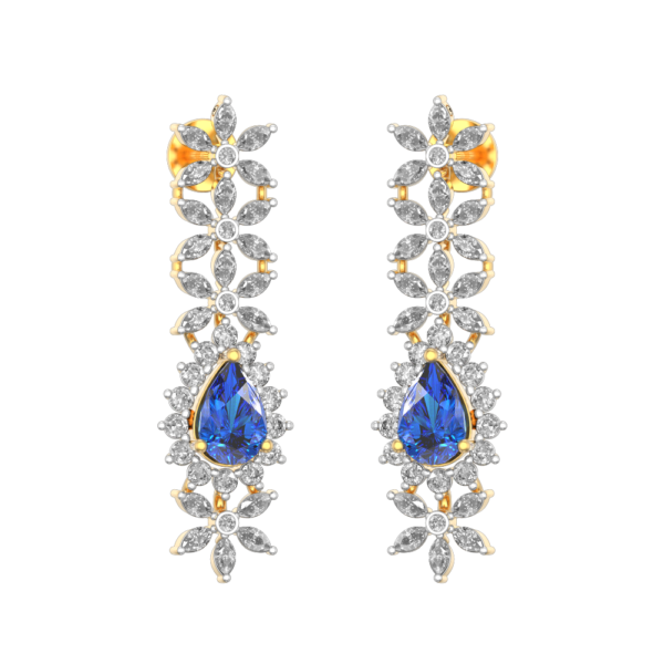 Adorable-Avalanche-Diamond-Earrings made from VVS EF diamond quality with 1.75 carat diamonds