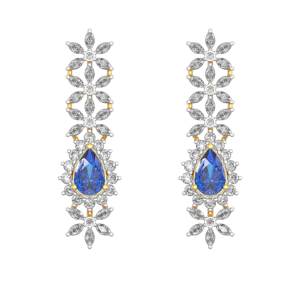 View of the Adorable-Avalanche-Diamond-Earrings in close up