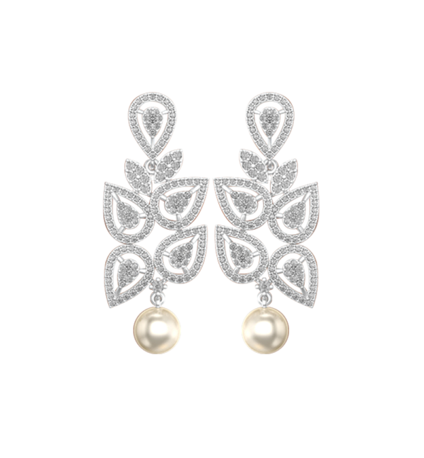 View of the Angelic Aphrodite Diamond Earrings in close up