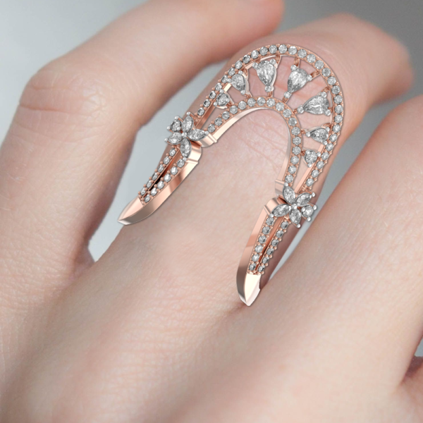 Human wearing the Bespoken Beauty Vanki Diamond Ring
