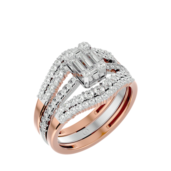 Blazing Bright Solitaire Illusion Diamond Ring made from VVS EF diamond quality with 1.28 carat diamonds