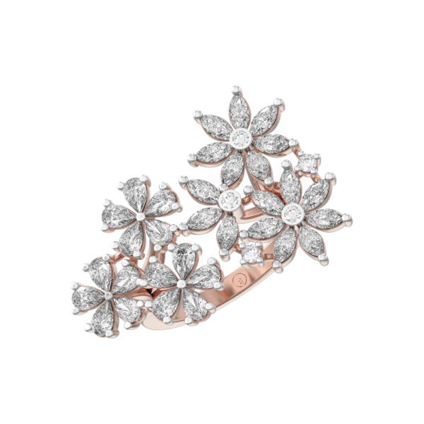 Blossoming Flowerets Diamond Ring made from VVS EF diamond quality with 2.34 carat diamonds