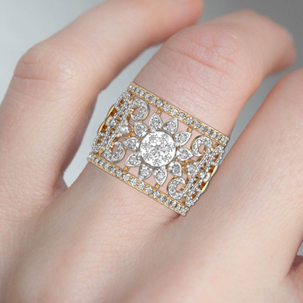 Human wearing the Blossoming Love Diamond Ring