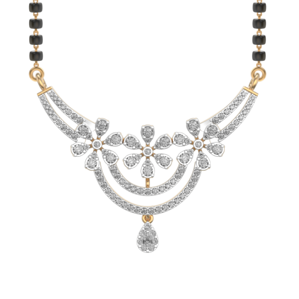 View of the Blossomy Beguile Diamond Mangalsutra in close up