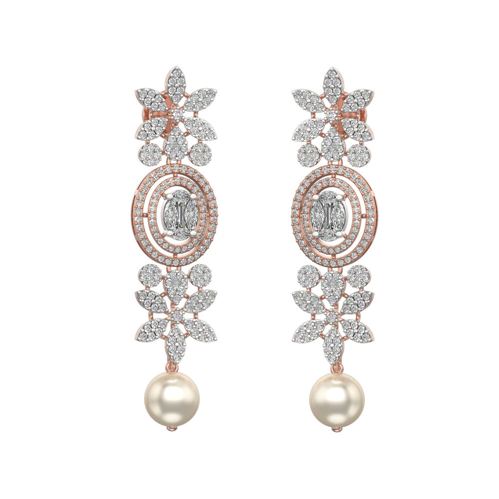 Captivating-Florets-Diamond-Earrings made from VVS EF diamond quality with 3.52 carat diamonds