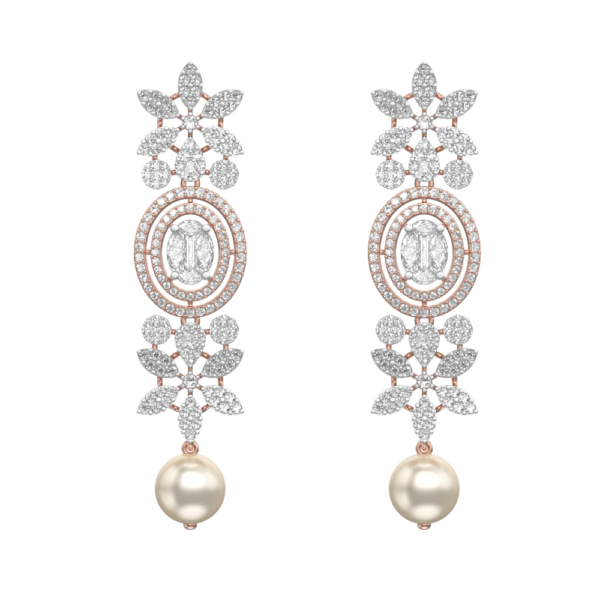 View of the Captivating-Florets-Diamond-Earrings in close up