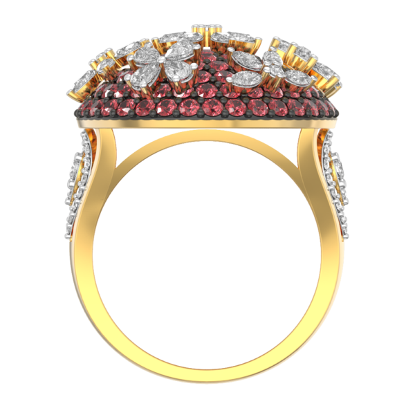 An additional view of the Cherry Blooms Diamond Ring