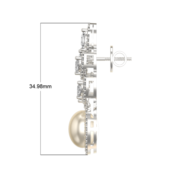 An additional view of the Cherubic-Heaven-Diamond-Earrings