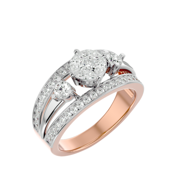 Delightful Dazzle Solitaire Illusion Diamond Ring made from VVS EF diamond quality with 0.85 carat diamonds
