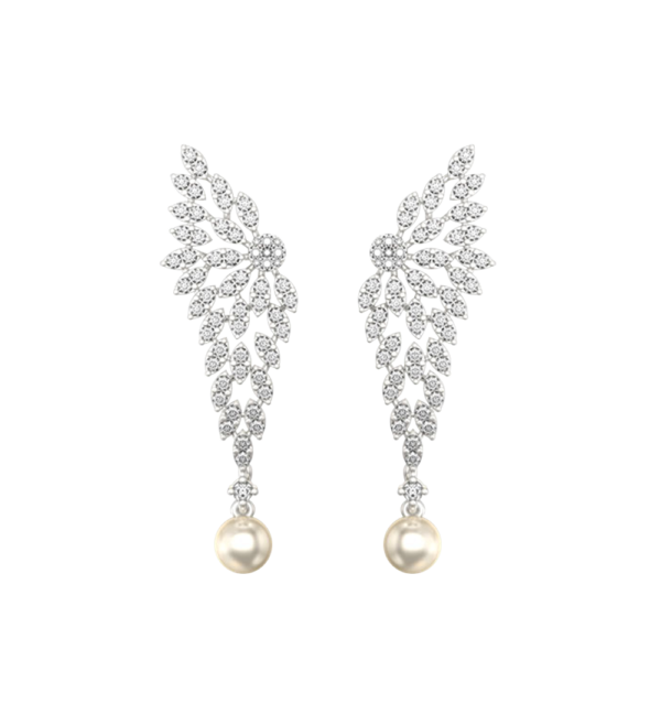 View of the Drops Of Fantasy Diamond Earrings in close up