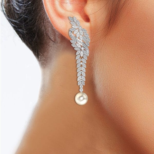 Human wearing the Enchanting Euphoria Diamond Earrings