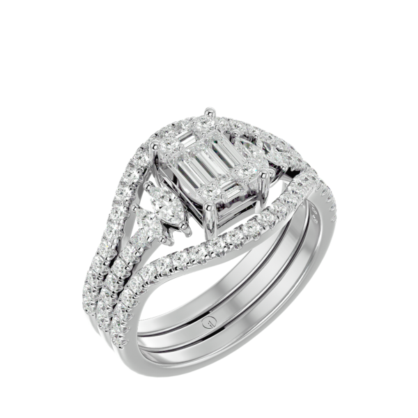 Evergreen Charisma Solitaire Illusion Diamond Ring made from VVS EF diamond quality with 0.89 carat diamonds