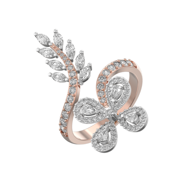 Ferns and Petals Diamond Ring made from VVS EF diamond quality with 1.39 carat diamonds