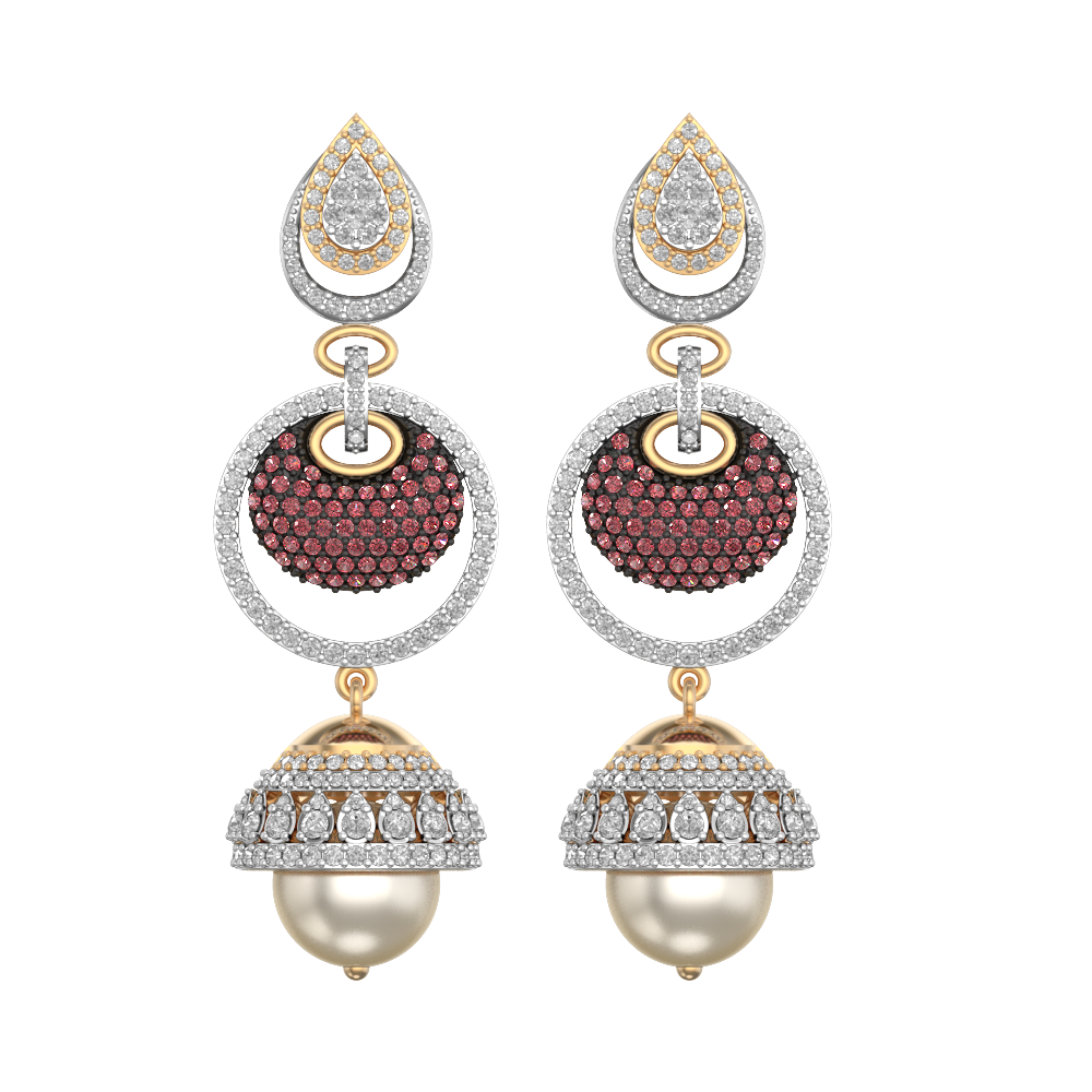 Festive Spectacle Jhumka Diamond Earrings