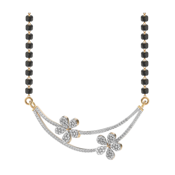 Fetching Florals Diamond Mangalsutra made from VVS EF diamond quality with 0.96 carat diamonds