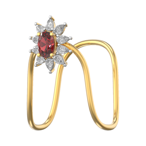 An additional view of the Flaming Sunflower Vanki Diamond Ring
