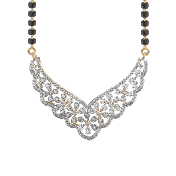 Floral Fascinations Diamond Mangalsutra made from VVS EF diamond quality with 2.03 carat diamonds