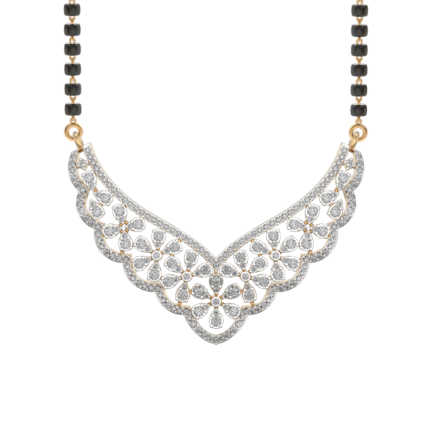 View of the Floral Fascinations Diamond Mangalsutra in close up