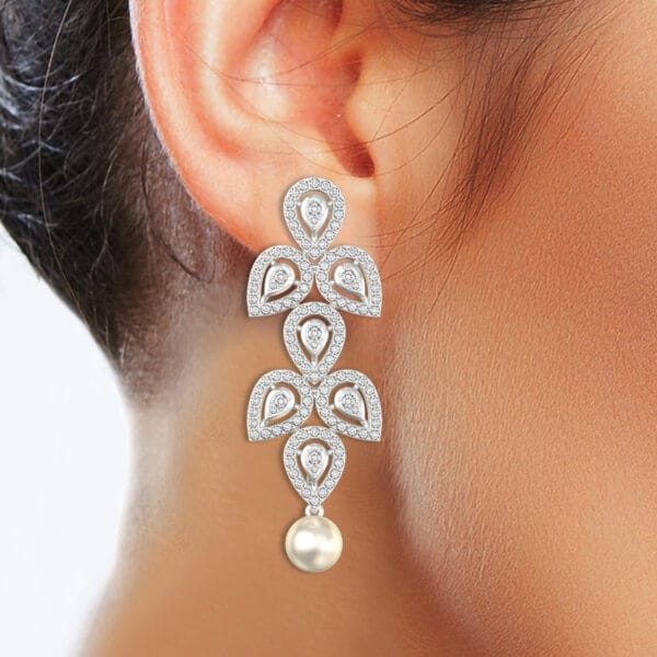 Human wearing the Joyous Luster Diamond Earrings