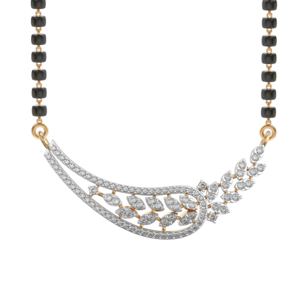 View of the Knots Of Splendour Diamond Mangalsutra in close up