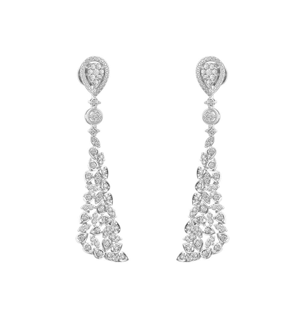Ornate Outshine Diamond Earrings made from VVS EF diamond quality with 2.26 carat diamonds