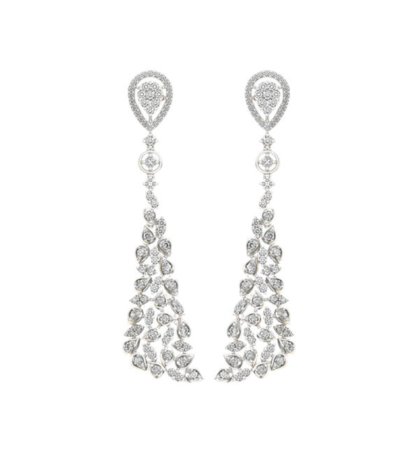 View of the Ornate Outshine Diamond Earrings in close up