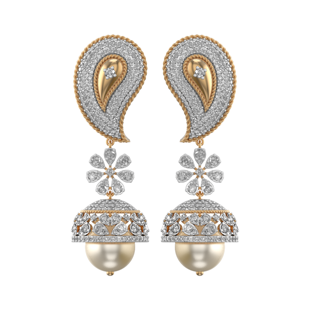 Paisley Panache Jhumka Diamond Earrings