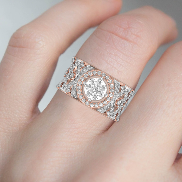 View of the Palatial Pride Diamond Ring in close up