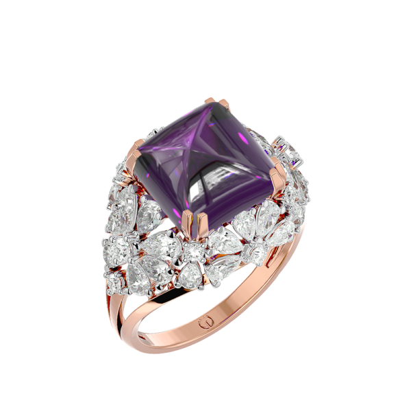 Pulchritudinous Purple Diamond Ring made from VVS EF diamond quality with 1.88 carat diamonds