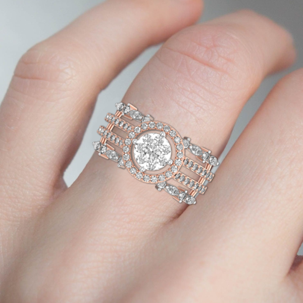 Human wearing the Quintessential Radiance Diamond Ring