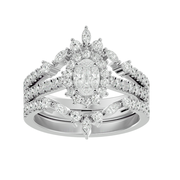 View of the Royal Grace Solitaire Illusion Diamond Ring in close up