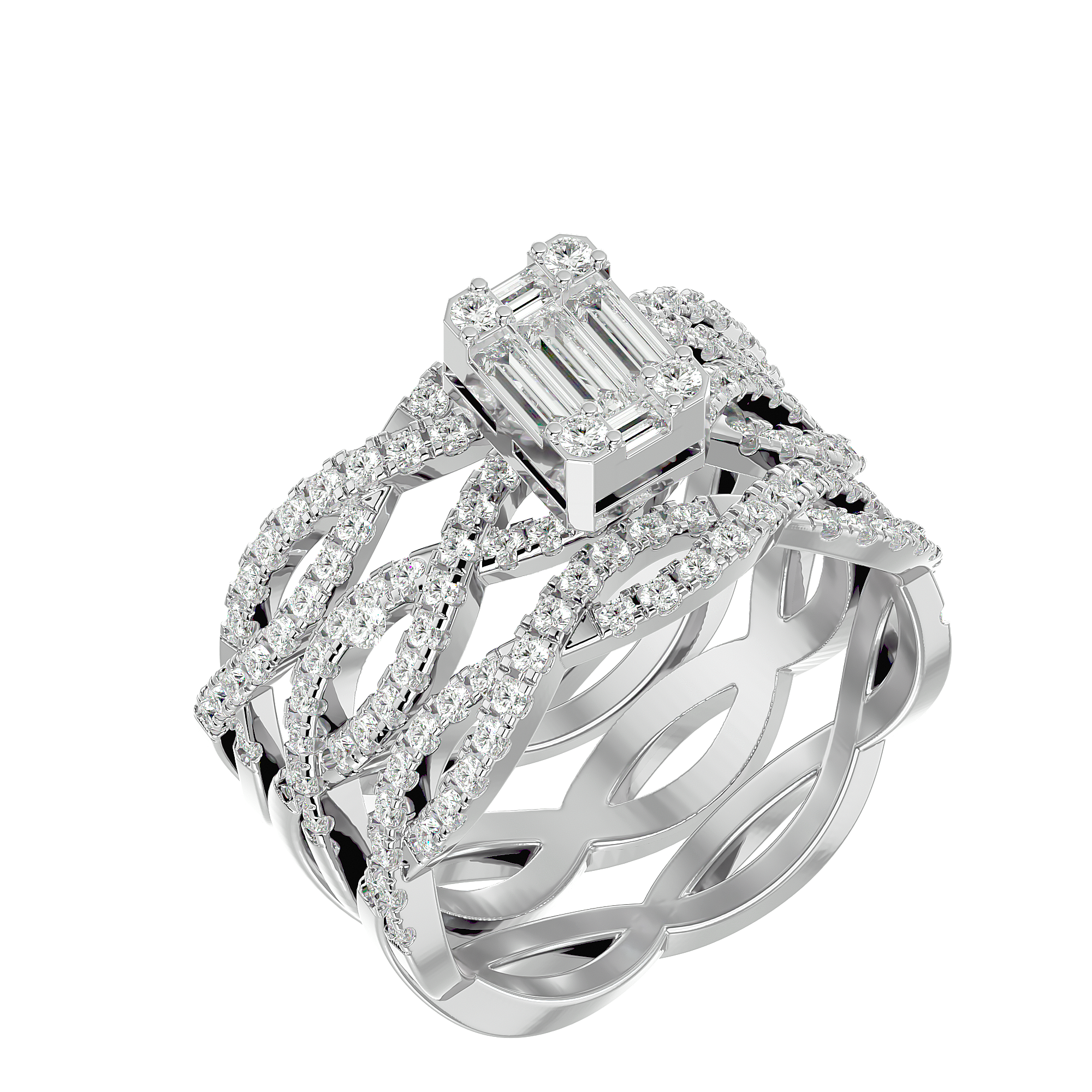 Royal Splendour Solitaire Illusion Diamond Ring made from VVS EF diamond quality with 1.21 carat diamonds
