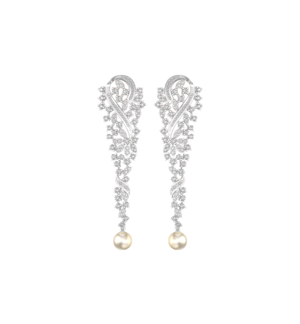 View of the Shimmering Sparkles Diamond Earrings in close up