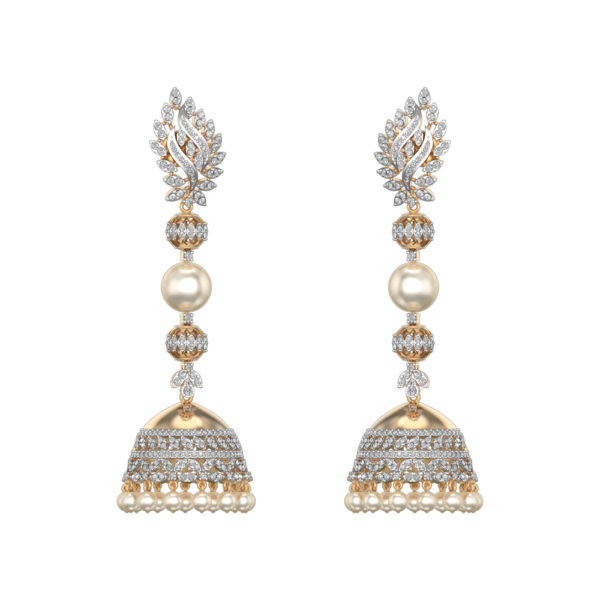 Shimmers Of Sirius Jhumka Diamond Earrings made from VVS EF diamond quality with 4.13 carat diamonds