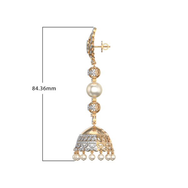 An additional view of the Shimmers Of Sirius Jhumka Diamond Earrings