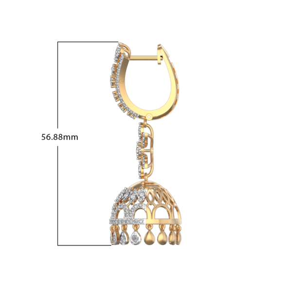 An additional view of the Splendid Beauty Jhumka Diamond Earrings