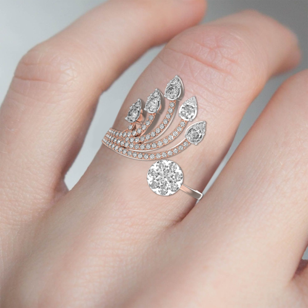 Human wearing the Sprouting Dazzles Diamond Ring
