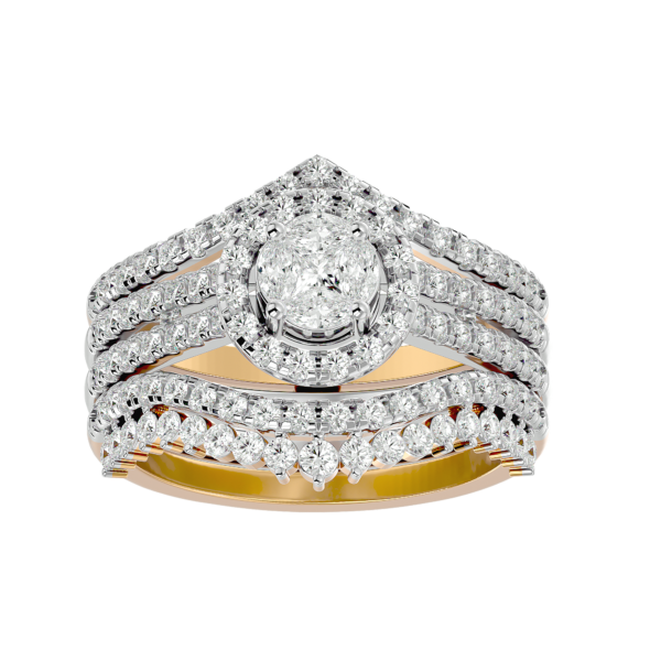 View of the Thousand Sparkles Solitaire Illusion Diamond Ring in close up
