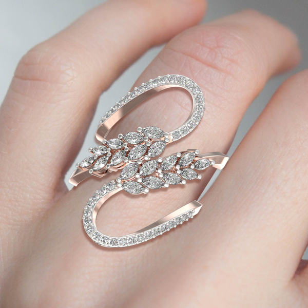 Human wearing the Twining Tendrils Diamond Ring