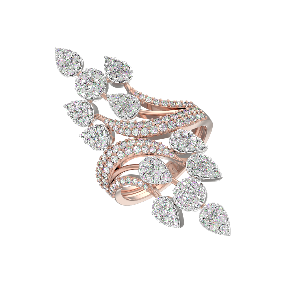 Twirling Tendrils Diamond Ring made from VVS EF diamond quality with 1.82 carat diamonds