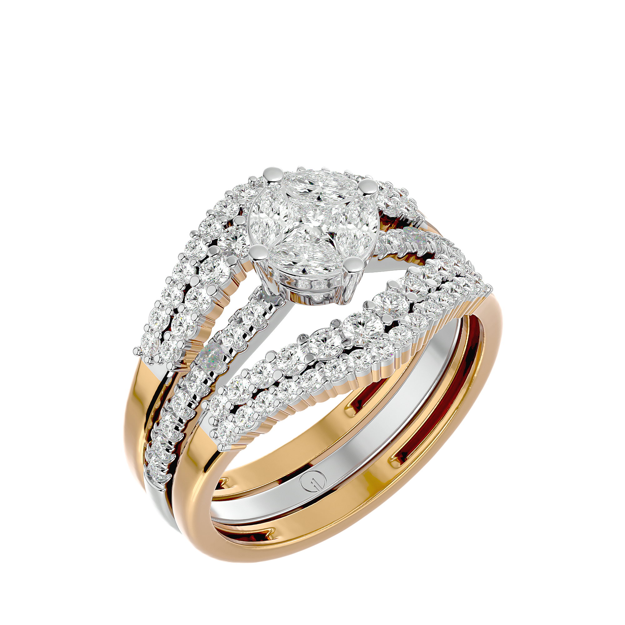 Ultra Stylish Solitaire Illusion Diamond Ring made from VVS EF diamond quality with 1.35 carat diamonds
