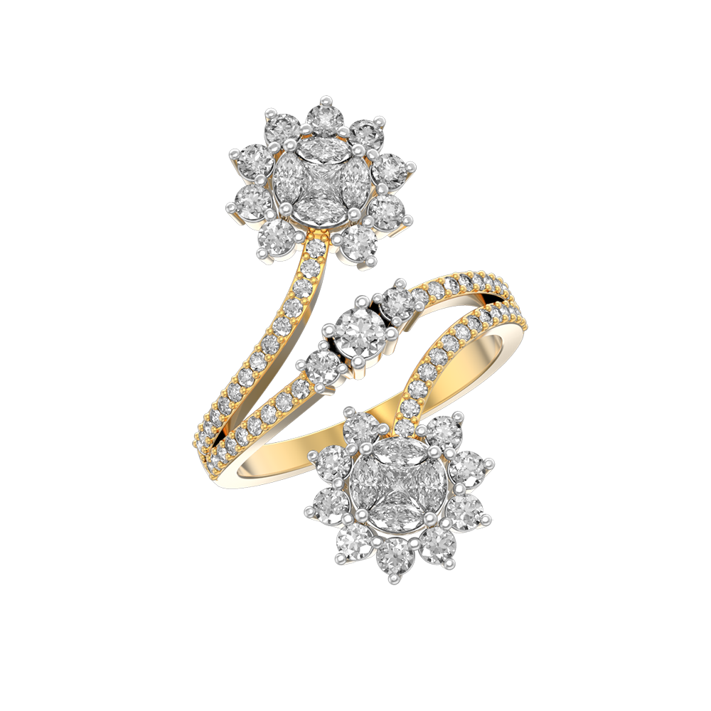 Whirling wonder diamond ring from the party-wear collection by Khwaahish.