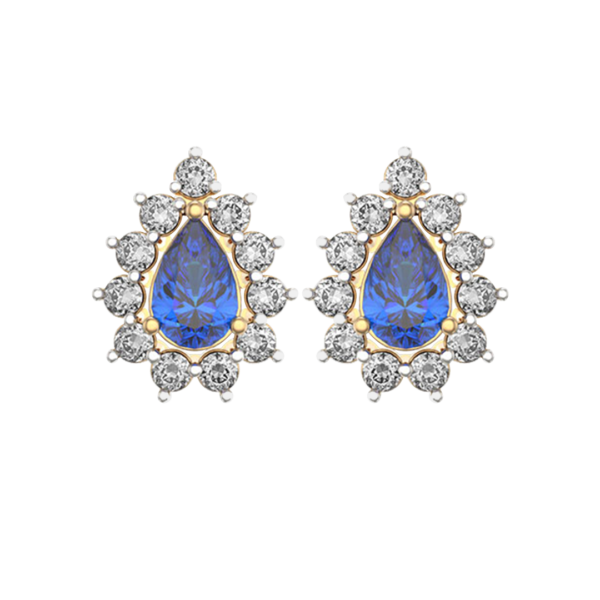 View of the Azure Acclaim Diamond Earrings in close up