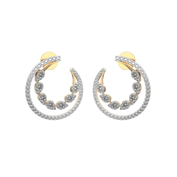 Crescent Charmer Diamond Earrings made from VVS EF diamond quality with 1.01 carat diamonds