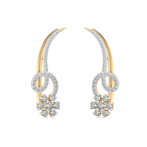 Entwined Euterpe Diamond Ear Cuff made from VVS EF diamond quality with 1.05 carat diamonds